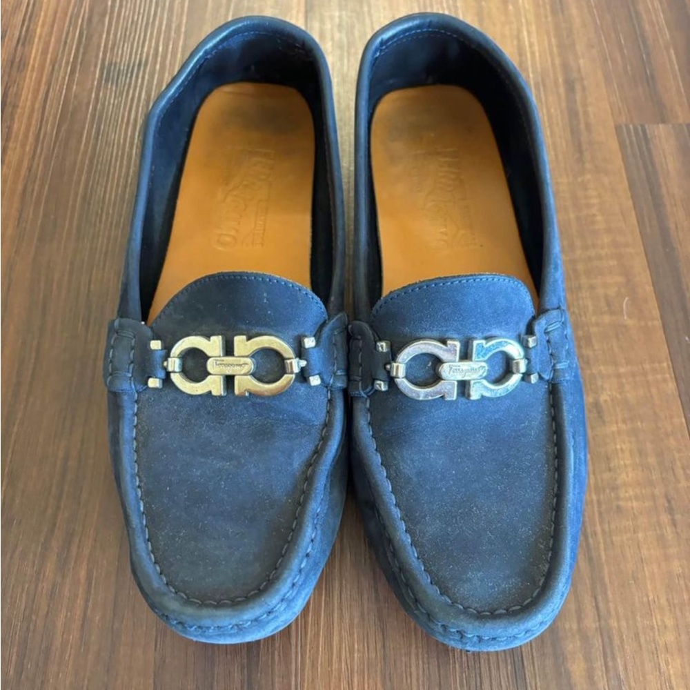 Salvatore Ferragamo navy loafers